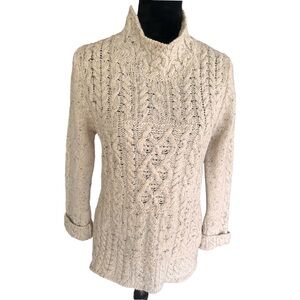 Aran Sweater Market Wool Cashmere Mock Turtleneck Sz Small